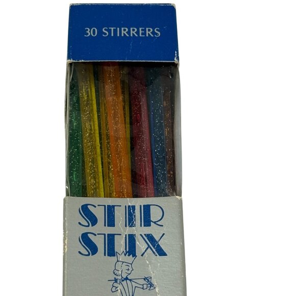 Vintage Stir Stix Beverage Stirrers 30 Glittered Sticks By Soodhalter Plastics - Picture 6 of 7